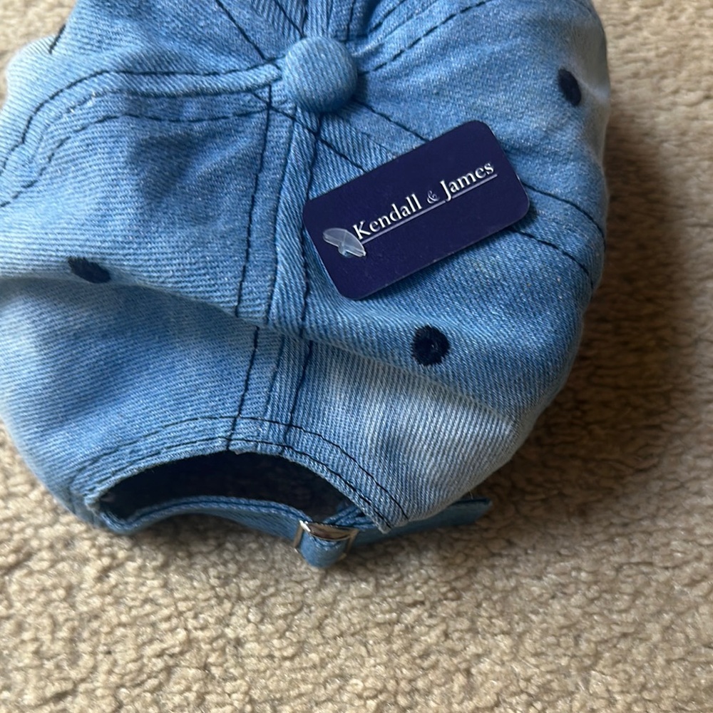 Blue Denim Rhinestone Cap - Picture 2 of 2